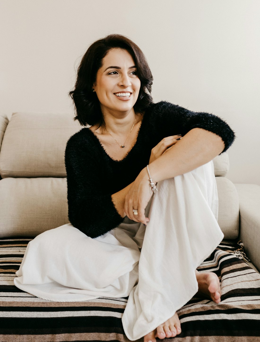 Sloane Whitaker at her office window in downtown London